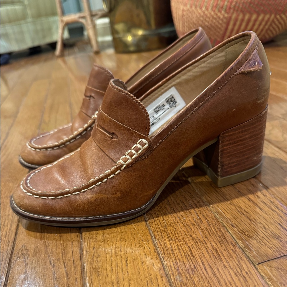Sperry Seaport Penny Heel Brown Leather Loafer, W8/EU 39